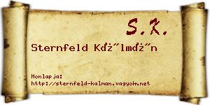 Sternfeld Kálmán névjegykártya